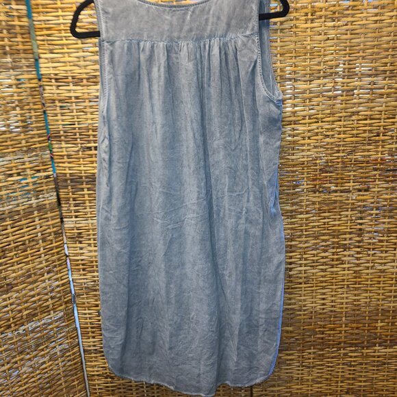 NYTT Dress Womens L Gray Acid Wash Tank Strappy V-Neck Sleeveless Pullover - Picture 5 of 5
